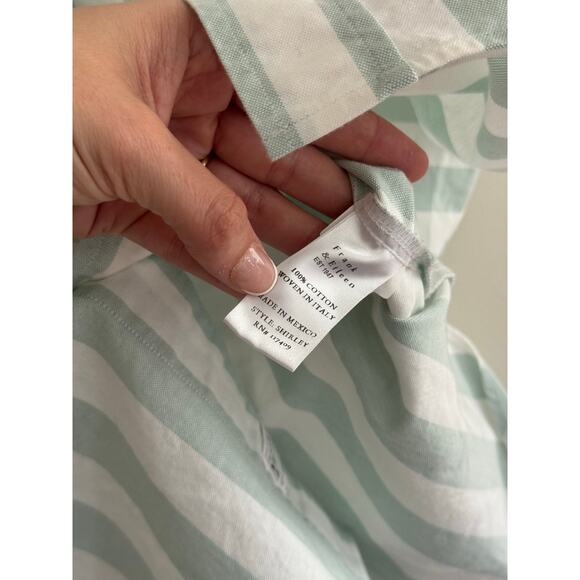 FRANK & EILEEN Shirley Oversized Button Up Shirt in Sage Stripe Size Large - Picture 7 of 7